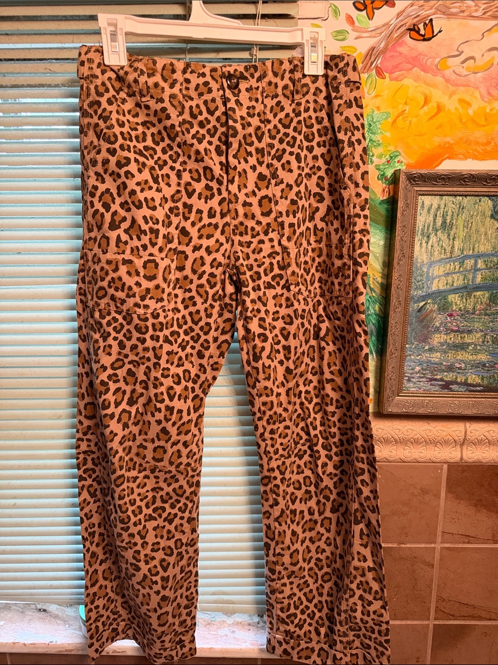 pistola Leopard Print Wide Leg Pants - Tan & Black